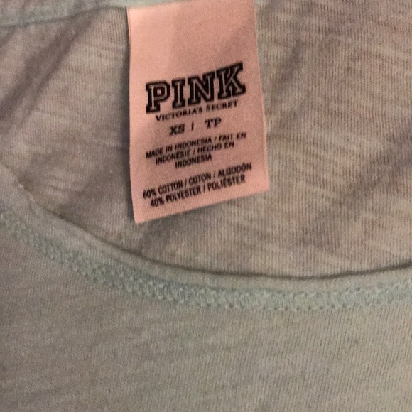 Baby blue Victoria secret shirt sleeve t shirt - Picture 2 of 3